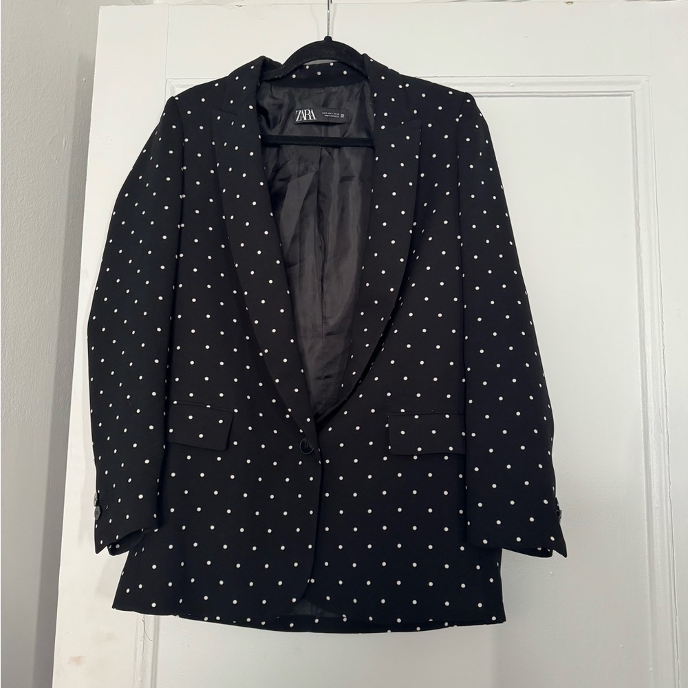 Zara Black Polka Dot Women's Blazer